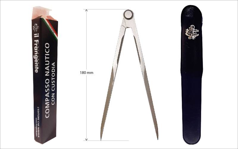 NF/30 Compasso nautico in metallo satinato a punte fisse 18cm