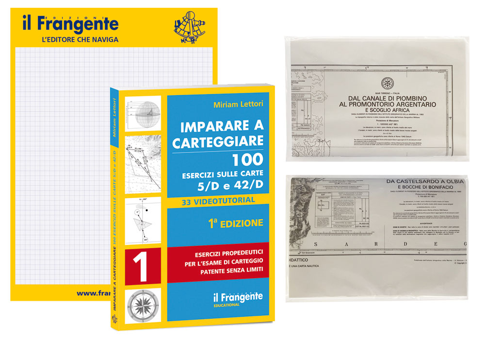 Corredo di apprendimento al carteggio nautico esercizi sulle carte 5/D e 42/D